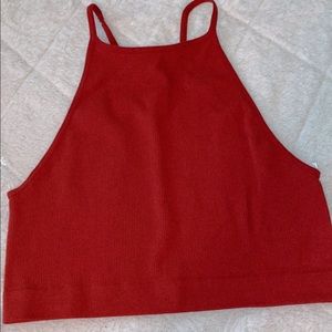 ribbed *DUSTY ORANGE/MAROON* halter top!